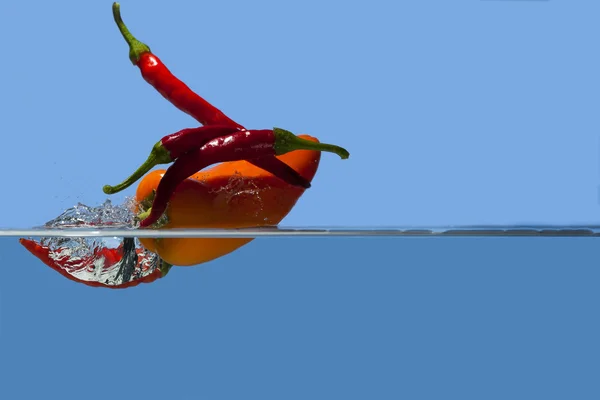 Paprika and pepper splash