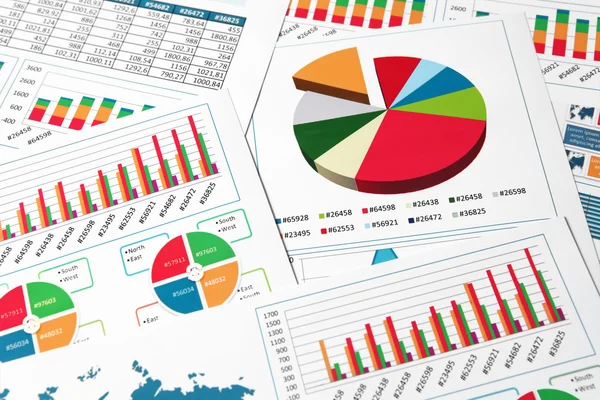 Paper charts and graphs in report