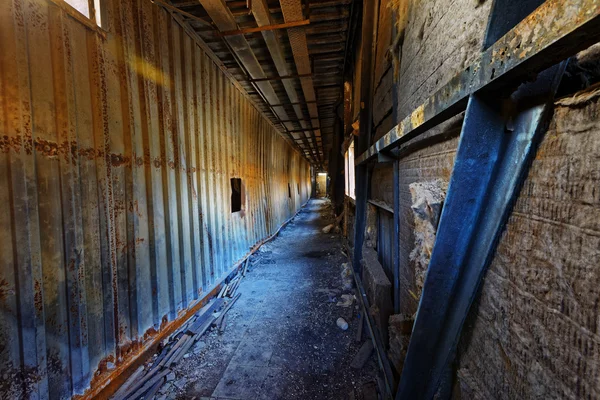 Old abandoned ruin factory damage building inside