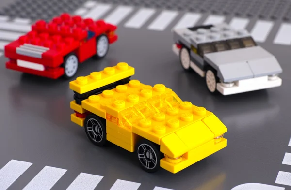 Three Lego custom cars