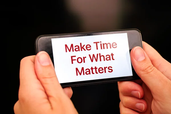 Make time for what matters on smart phone display