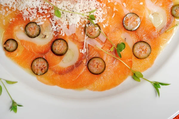 Image of raw and fresh salmon sliced