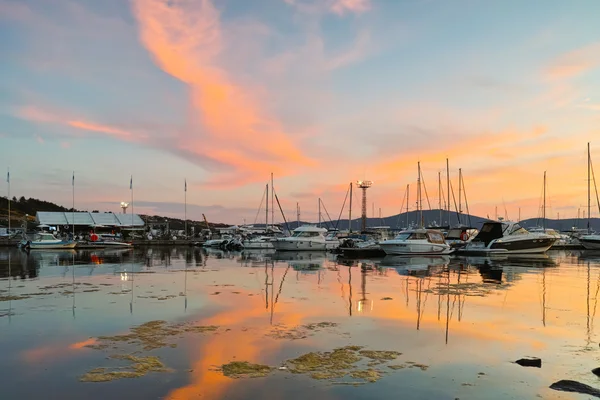 Sunset Picture of port of Sozopol, Bulgaria