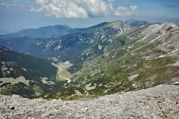 Amazing panoramic view from Vihren peak to northern  Pirin Mountain