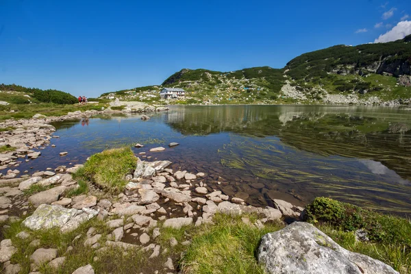 The Fish lake and mountain hut, The Seven Rila Lakes, Rila Mountain