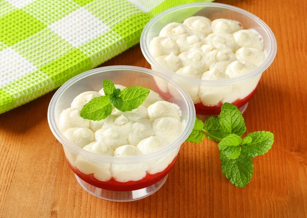 Strawberry shortcake desserts in plastic cups