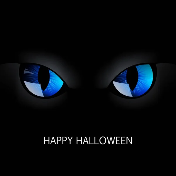 Vector Blue Cat Eyes in the Dark Night