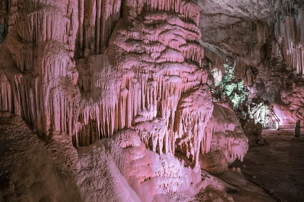 Interior of Natural Cave in Andalusia, Spain -- Inside the Cuevas de Nerja are a variety of geologic cave formations which create interesting patterns
