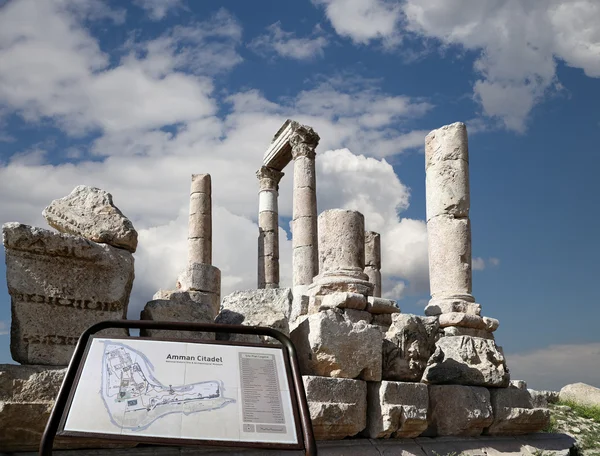 Amman city landmarks-- old roman Citadel Hill (Site plan legend), Jordan