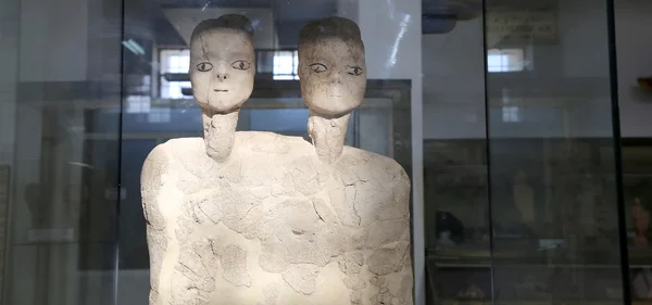 The Ain Ghazal statues are the oldest statues ever made by a human being, made between 6000 and 8000 B.C., Jordan Archaeological Museum (located in the Amman Citadel,  built in 1951)