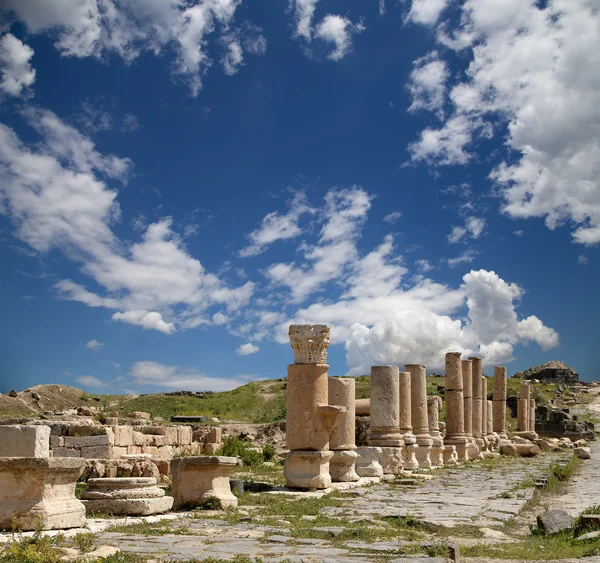 Roman ruins at Umm Qais (Umm Qays) --is a town in northern Jordan near the site of the ancient town of Gadara