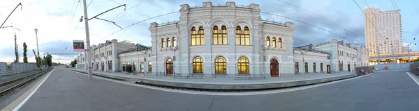 Panorama of the Rizhsky railway station (Rizhsky vokzal, Riga station) is one of the nine main railway stations in Moscow, Russia. It was built in 1901