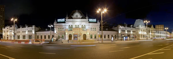 Panorama of the Rizhsky railway station (Rizhsky vokzal, Riga station) is one of the nine main railway stations in Moscow, Russia. It was built in 1901