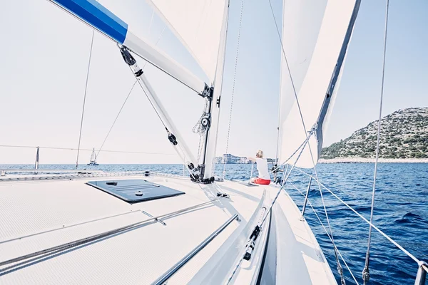 Girl on sailboat