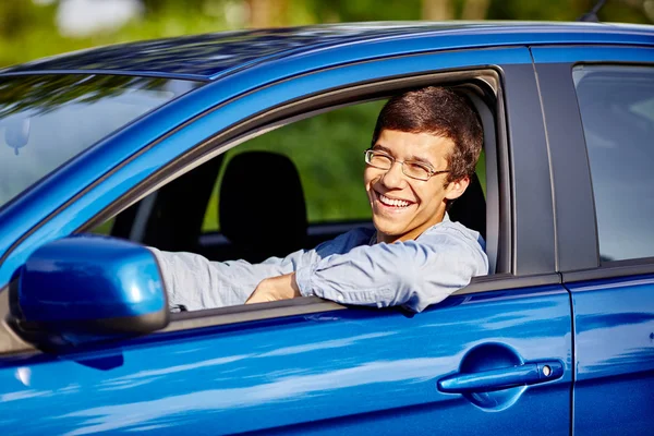 Guy in car closeup