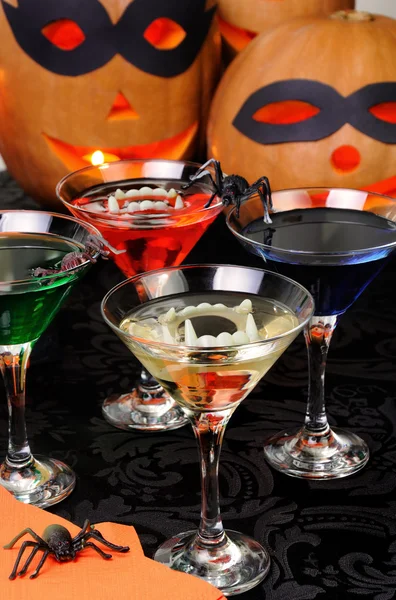 Drinks on the table in honor of Halloween