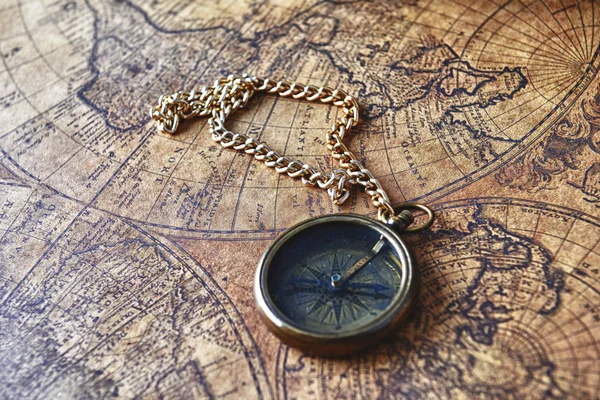 Compass on old map