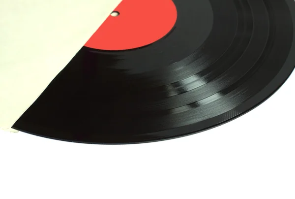 Black long-play vinyl record from the sleeve
