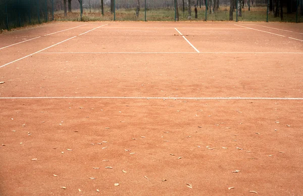 End of summer sport season. Epmty tennis court