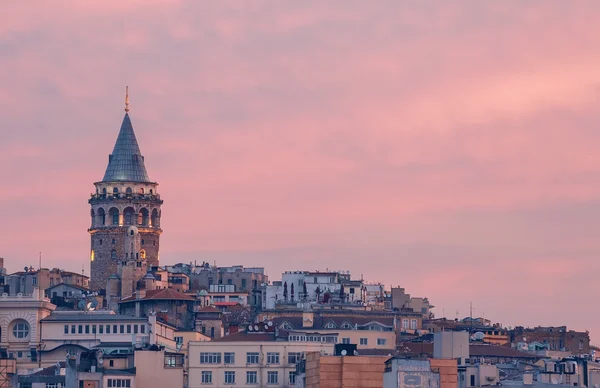 Turkey. Istanbul. Galata Tower in the sunrise.