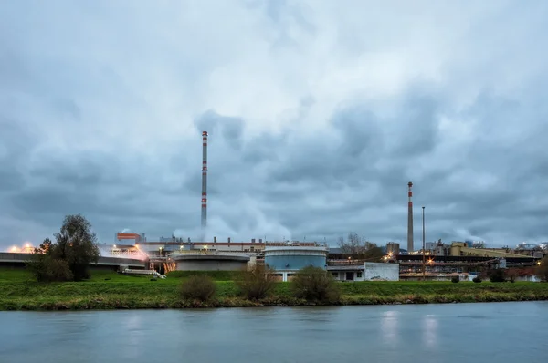 Pulp mill on the banks of the river.