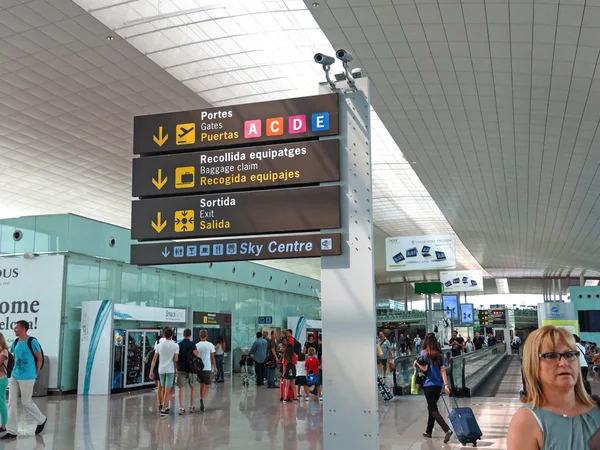 Barcelona International Airport interior.