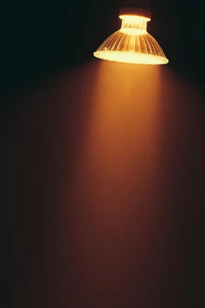 Halogen lamp with reflector, warm spotlight in a fog