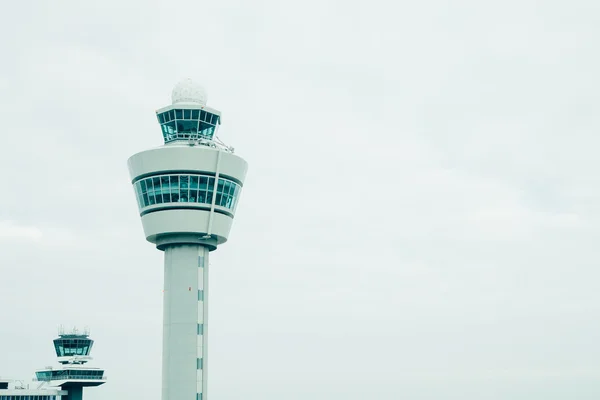 Airport traffic control tower with copyspace