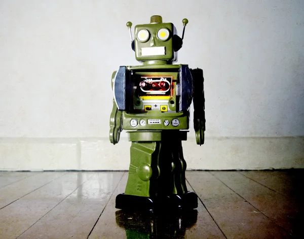 Retro green robot toy