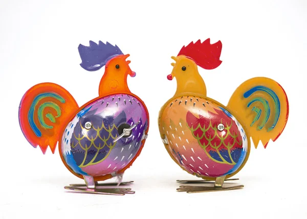 Two tin toy Chickens