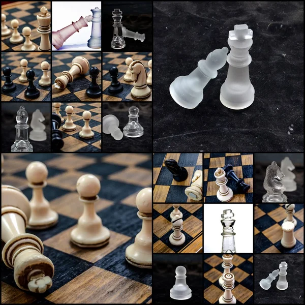 Chess pieces, collage