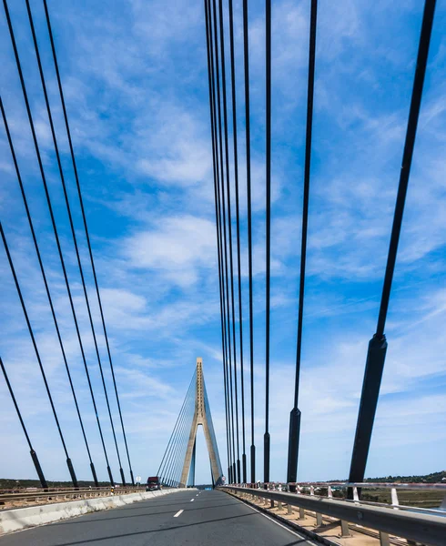 Empty suspension bridge