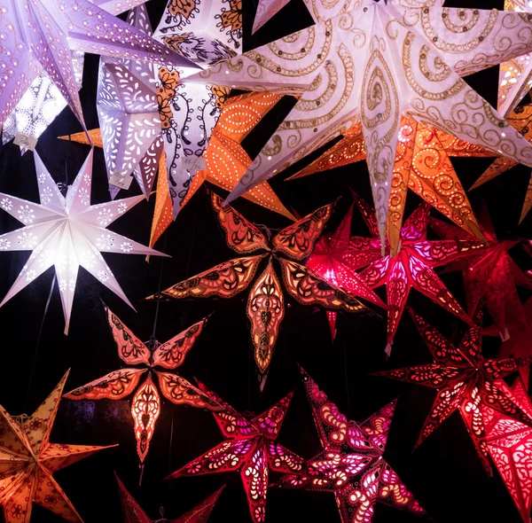 Colorful Christmas stars.
