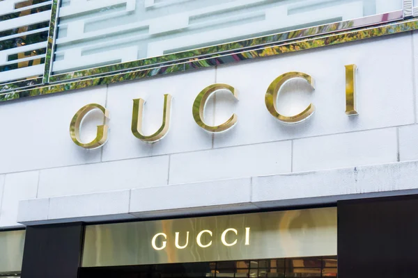 Gucci signage at store entrance