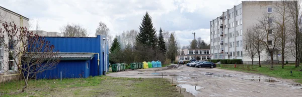 Hostel and trash cans of agricultural faculty of the Vilnius Co