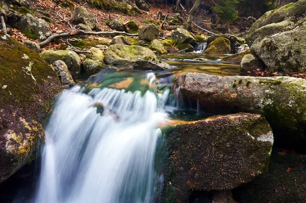 Mountain stream in the spring in the Giant Mountains