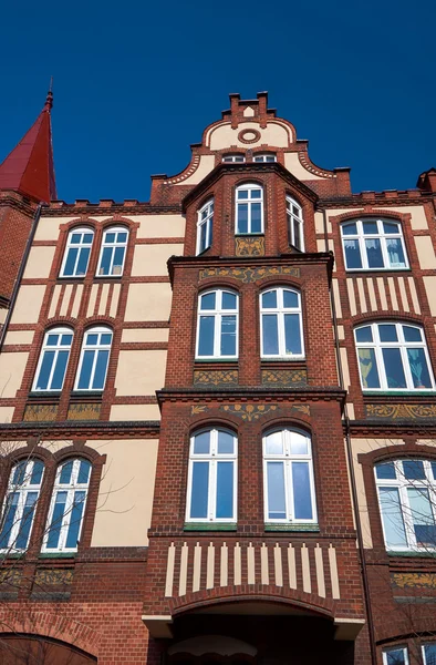 Clinker on the facades of the Art Nouveau buildings