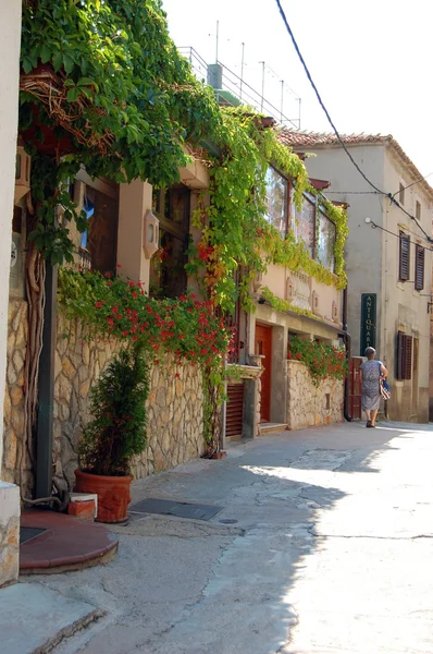 Street view with old building\'s facade