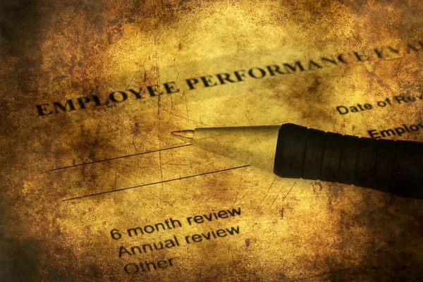 Employee performance evaluation grunge concept