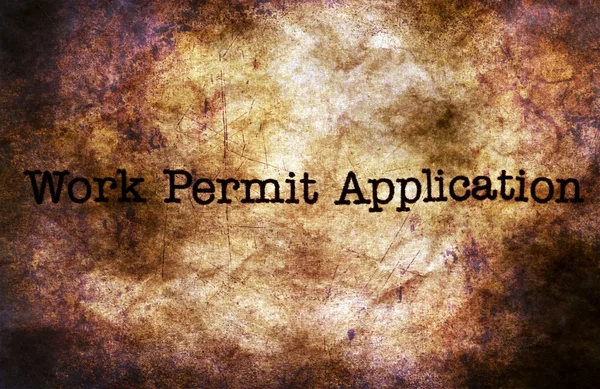 Work permit application grunge concept
