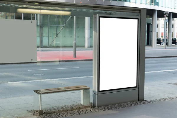 Blank Billboard On Bus Stop