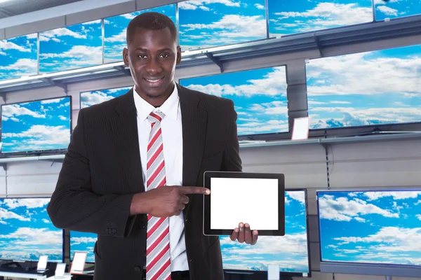 Businessman Pointing At Digital Tablet