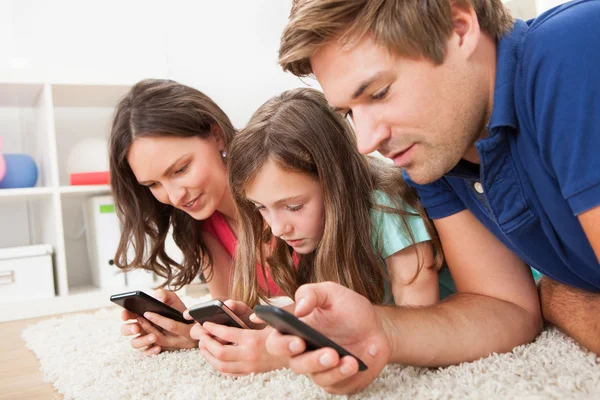 Family Using Smart Phones
