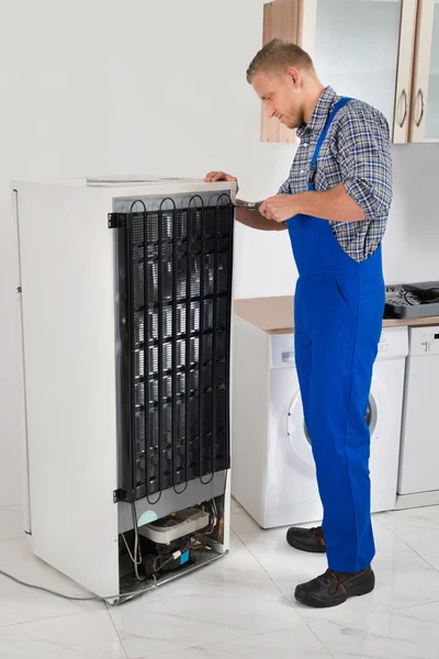 Repairman Repairing Refrigerator