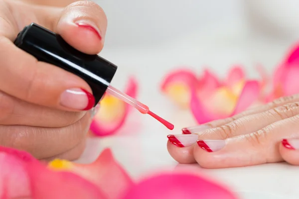 Female Hands Applying Nail Varnish