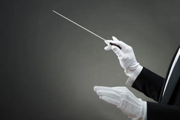 Music Conductor's Hand Instructing With Baton