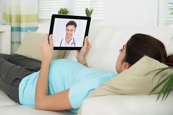 Video Conferencing With Male Doctor