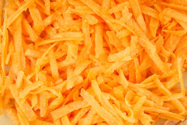Closeup of the grated carrots macro