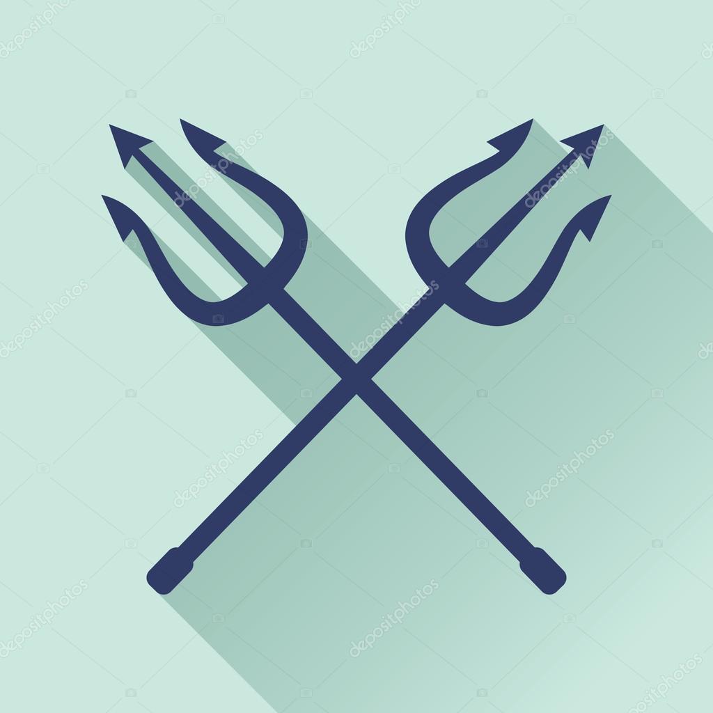 Símbolo de tridentes cruzados — Archivo Imágenes Vectoriales 89580392