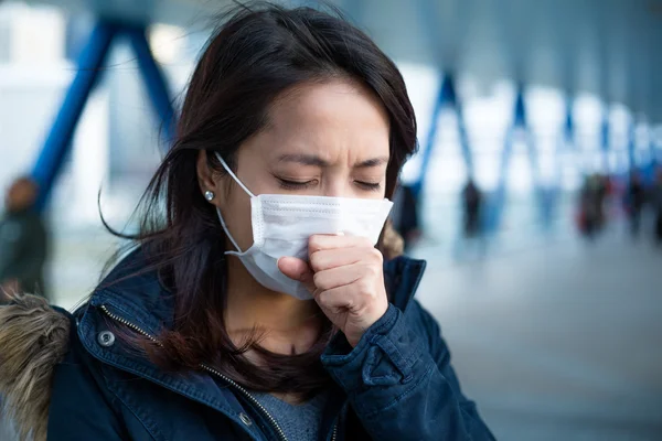 Asian woman suffer from cough